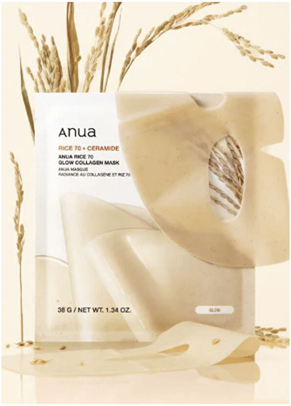 Anua Rice 70 Glow Collagen Mask 4EA Moisturizing Hydrogel Face Mask 38 gr - 4