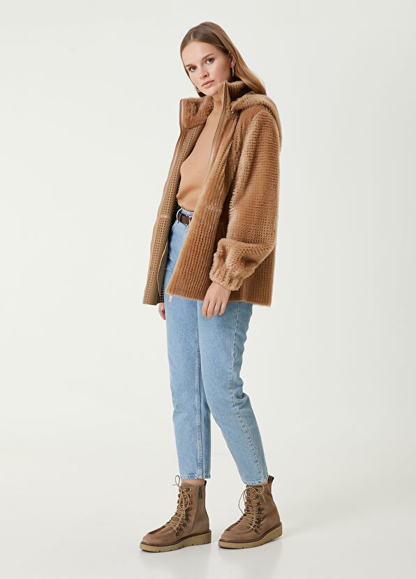 Beymen Club Deve Tüyü Kapüşonlu Kuzu Kürkü Kaban - 4