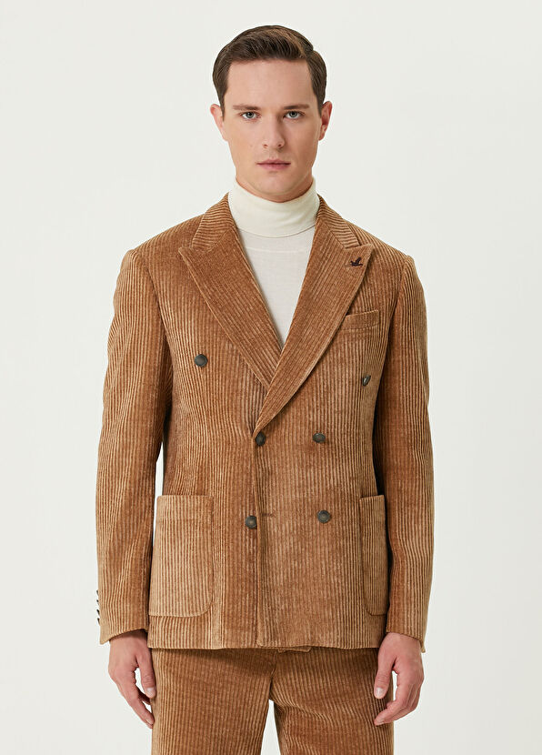 Beymen Club Deve Tüyü Kruvaze Kadife Blazer - 2