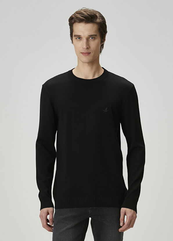 Beymen Club Siyah Logo Nakışlı Triko - 1