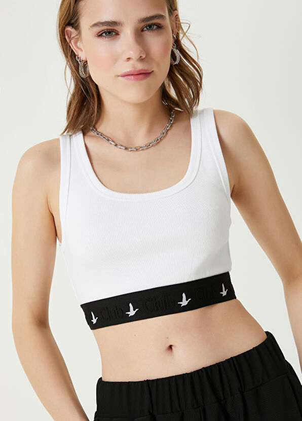 Beymen Club White Cropped Tank Top - 2