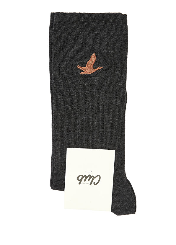 Beymen Club Antrasit Logo Nakışlı Erkek Çorap - 1