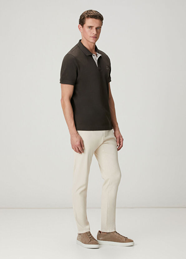Beymen Club Kahverengi Comfort Fit Yaka Altı Baskılı Polo T-sh - 3