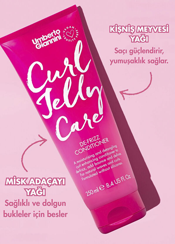 Umberto Giannini Curl Jelly Care De Frizz Moisturizing Volumizing Conditioner for Hair with Curly 250ml - 2