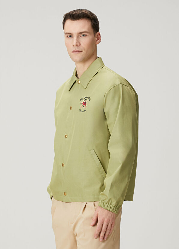 Drôle De Monsieur Açık Haki Slogan Detaylı Mont - 3