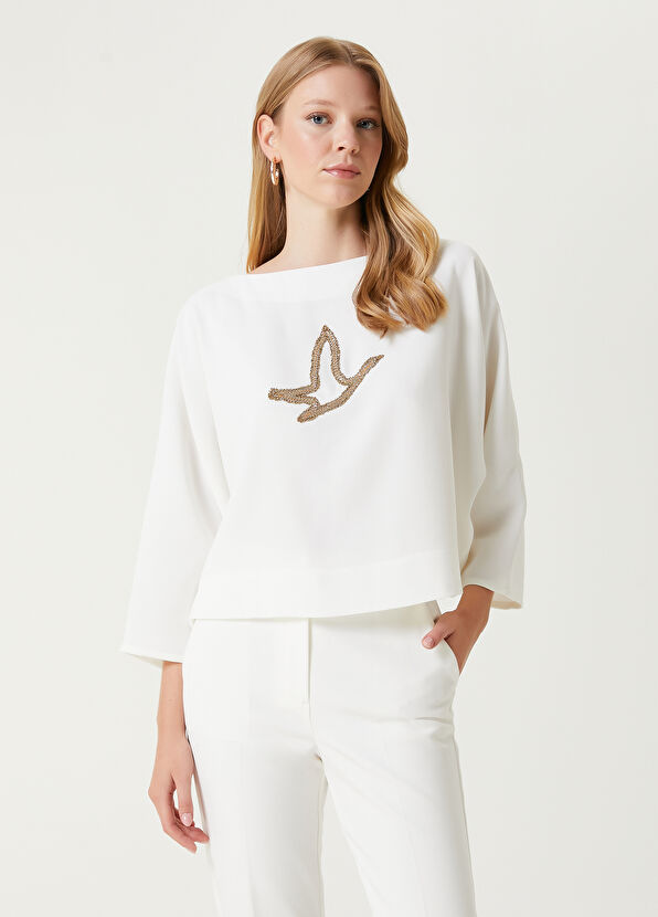 Off White Logo Blouse Beymen Club Off White Logo Blouse - 1