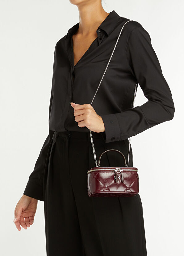 Tory Burch Kira Diamond Dark Burgundy Women's Leather Bag - 2