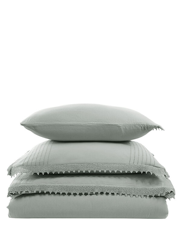 Buldan's Ophelia Off White Cotton Double Duvet Cover Set 200 x 220 cm - 1