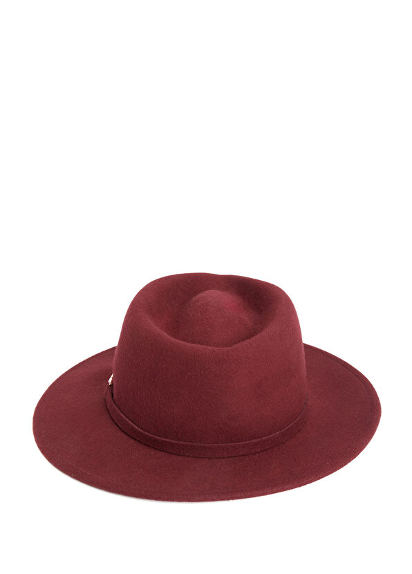 Beymen Club Burgundy Accessory Women's Fedora Wool Hat - 3