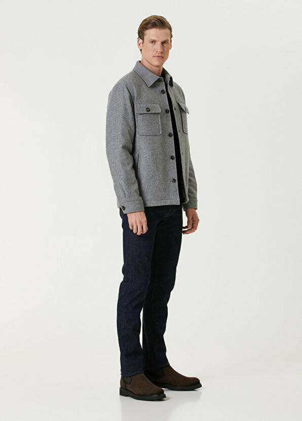 Pal Zileri Gri Yün Dış Gömlek - 2