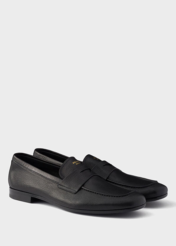 Prada Black Leather Men's Loafers - 2
