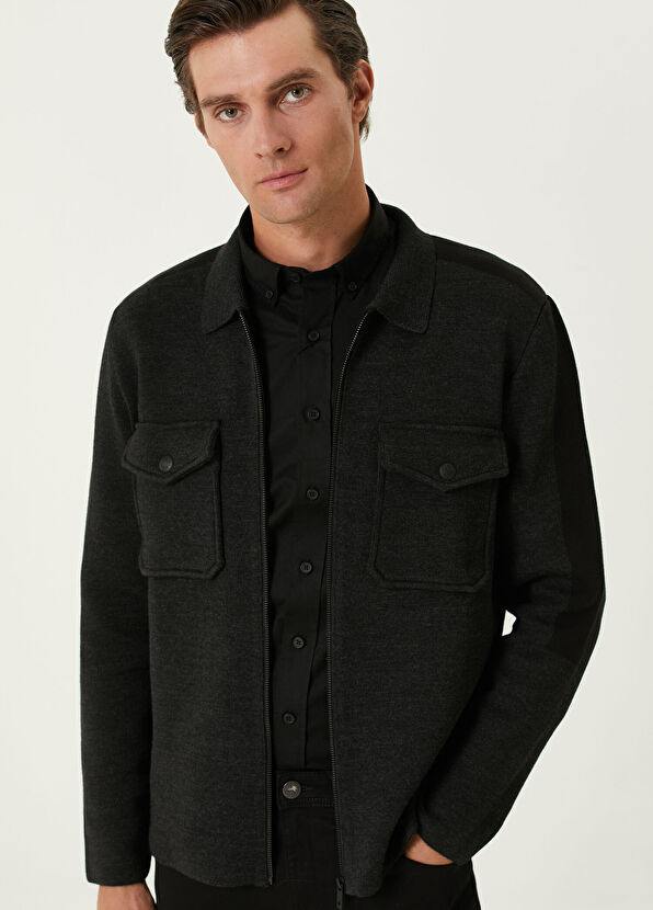 Beymen Club Anthracite Wool Knit Jacket - 2