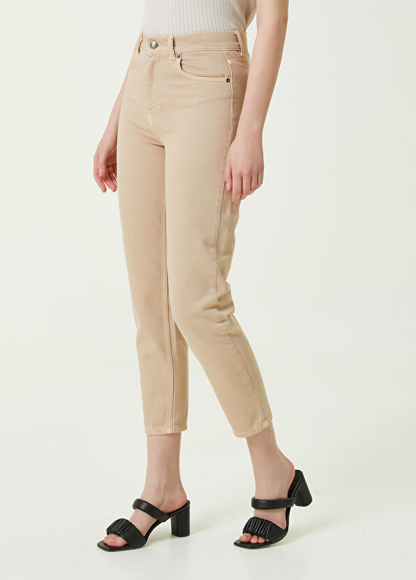 Beymen Club Slim Mom Bej Jean Pantolon - 2