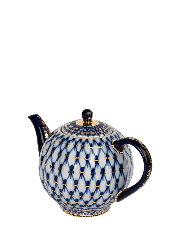 Imperial Porcelain Cobalt Net Mavi Porselen Çaydanlık 600 ml - 2