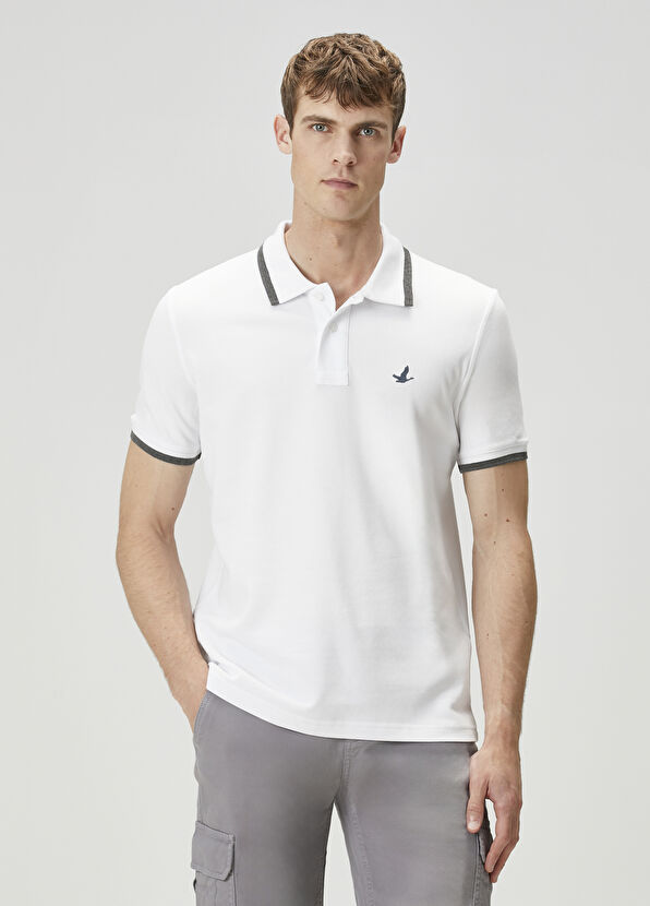 Beymen Club Antrasit Beyaz Polo Yaka T-shirt - 1