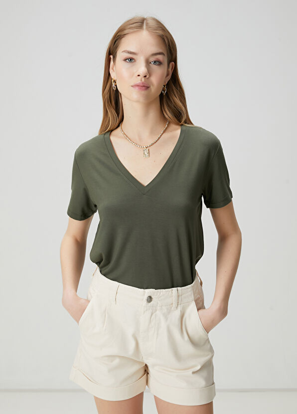 Beymen Club Haki Modal T-shirt - 2