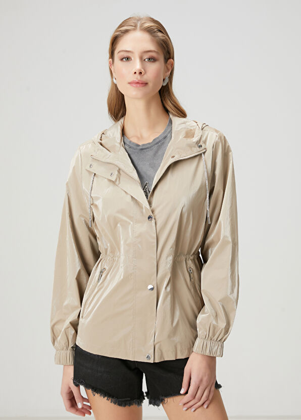 Beymen Club Bej Kapüşonlu Mont - 1