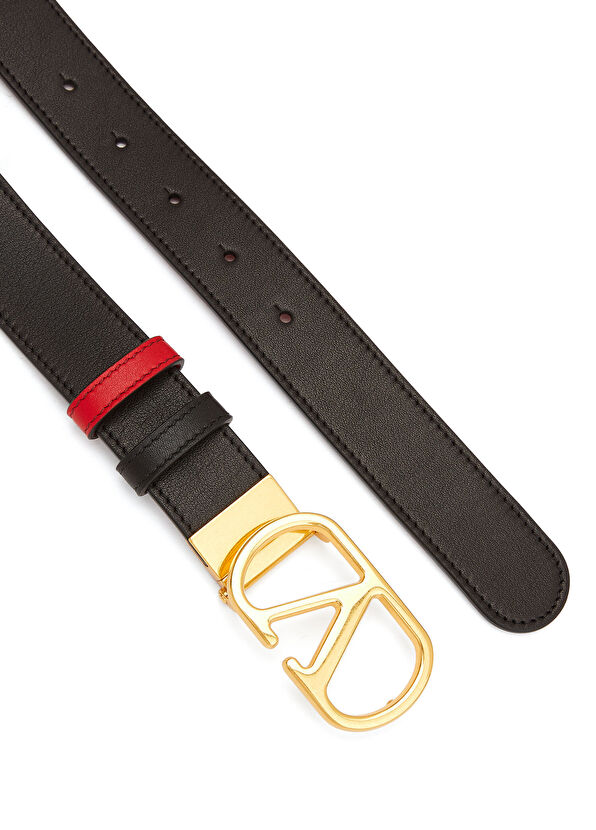 Kırmızı Siyah Kadın Deri Kemer - Görsel 3