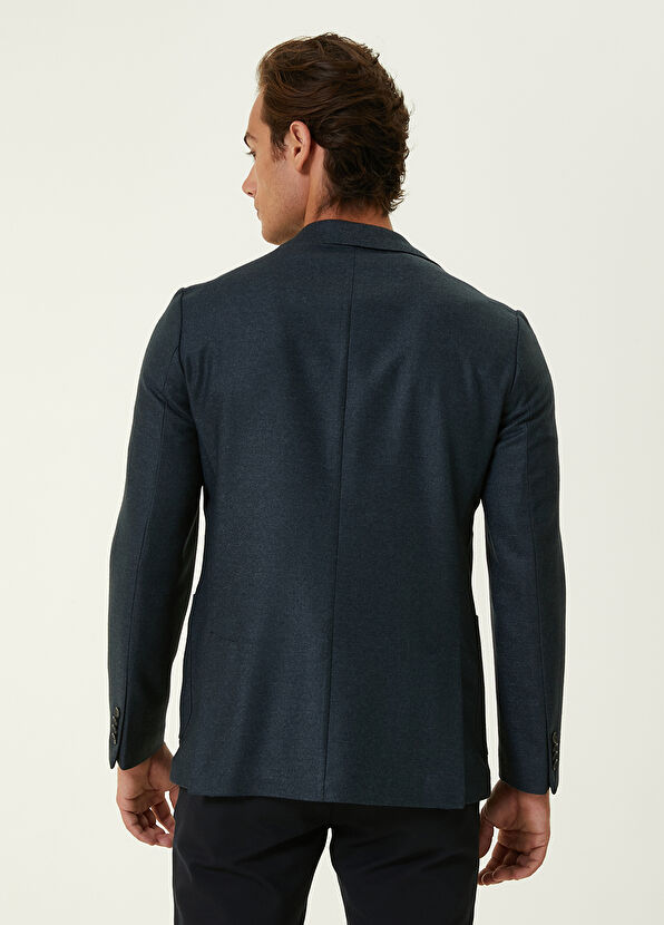 Beymen Club Koyu Gri İnce Flanel Yün Ceket - 4