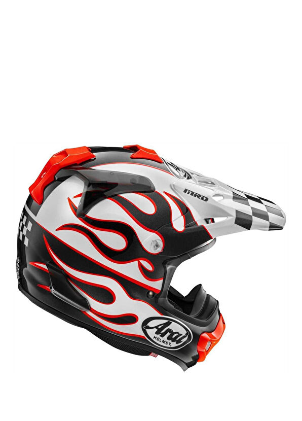 Arai MX-V Evo Flame White Kapalı Motosiklet Kaskı - 2