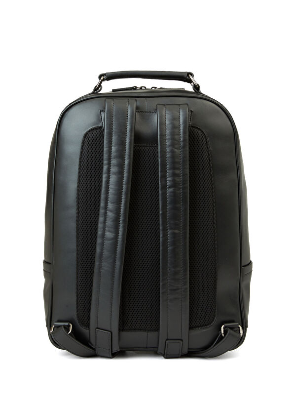 Stripe Siyah Erkek Deri Sırt Çantası - Görsel 5