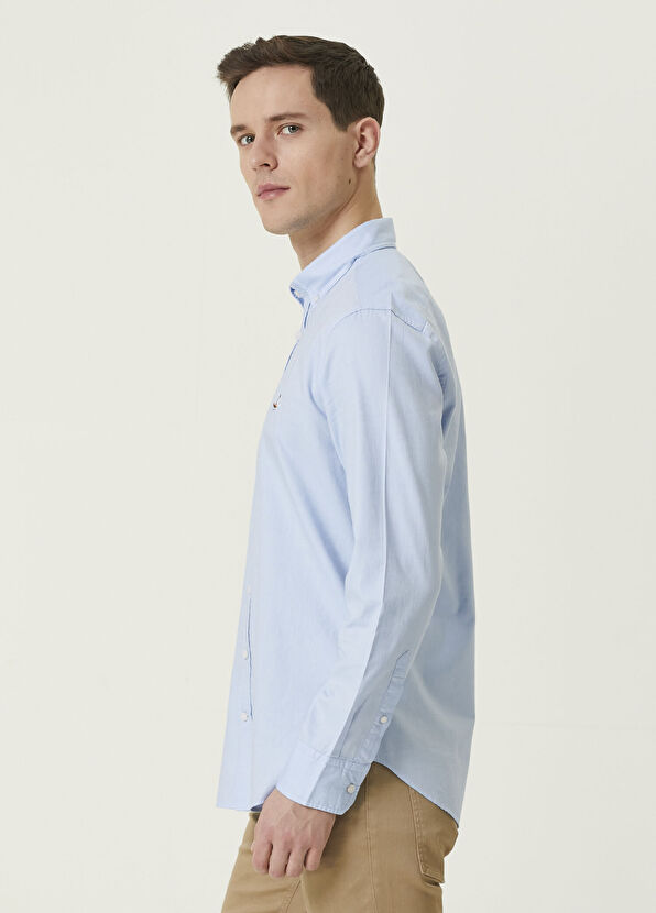 Beymen Club Slim Fit Light Blue Oxford Shirt - 4