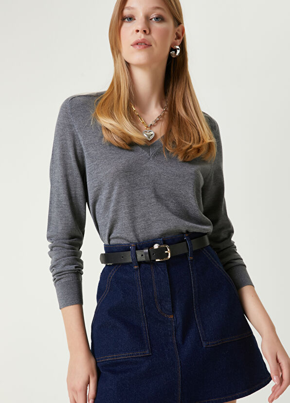 Beymen Club Gray Wool Sweater - 2