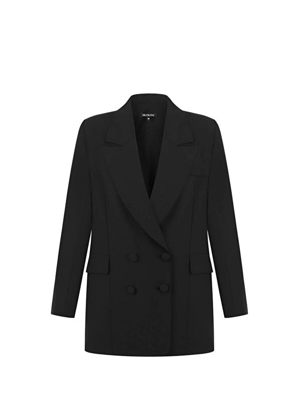 Feel The Lotus Sacred Lotus Siyah Kadın Blazer Ceket - 1