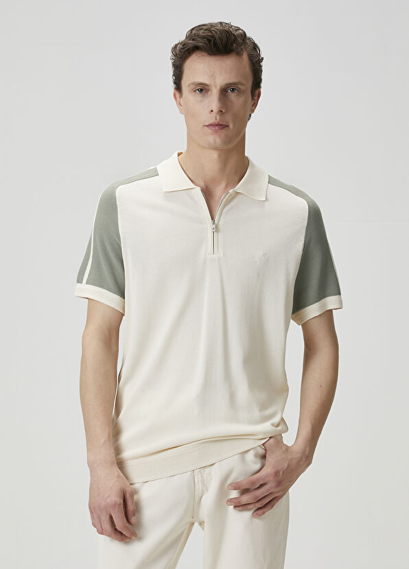 Beymen Club Krem Polo Yaka Kısa Kollu Triko - 3