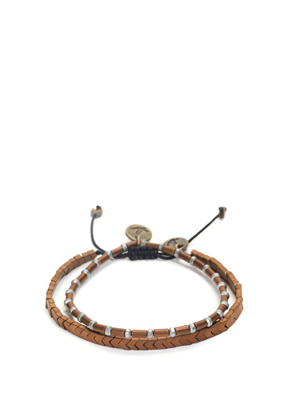 Beymen Club Brown Stones 2 Pieces Men's Bracelet - 1