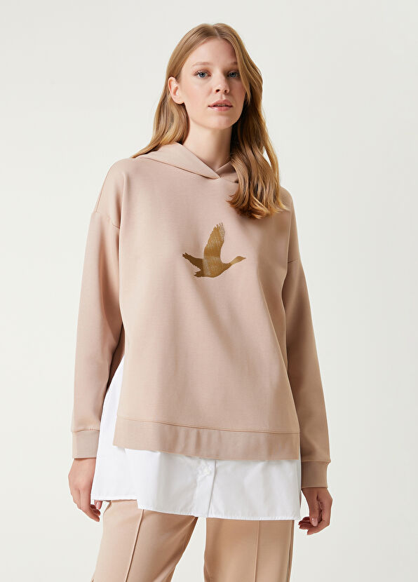 Beymen Club Beige Shirt Detailed Sweatshirt - 4