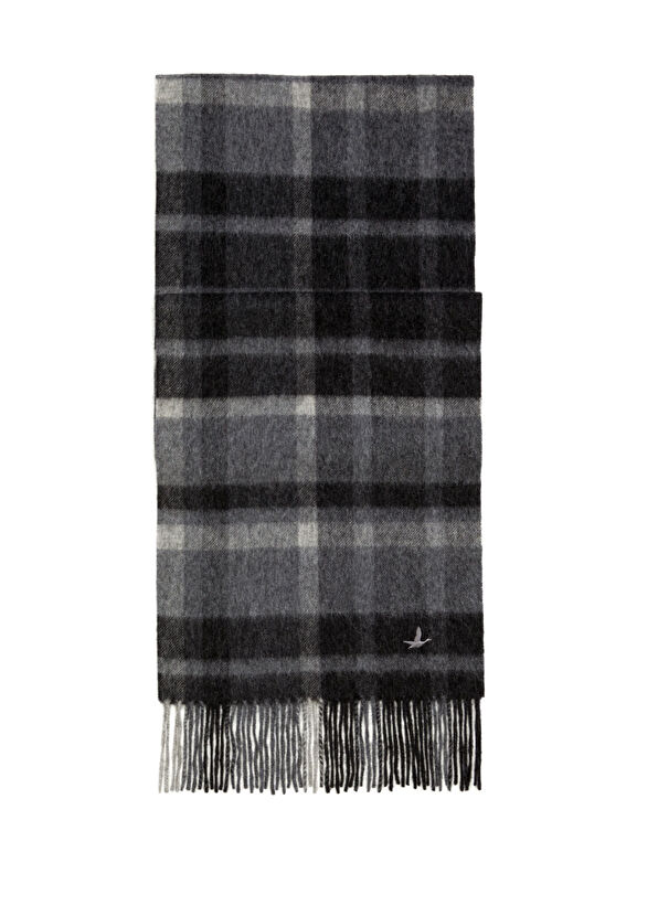 Beymen Club Anthracite Striped Men's Wool Scarf - 1