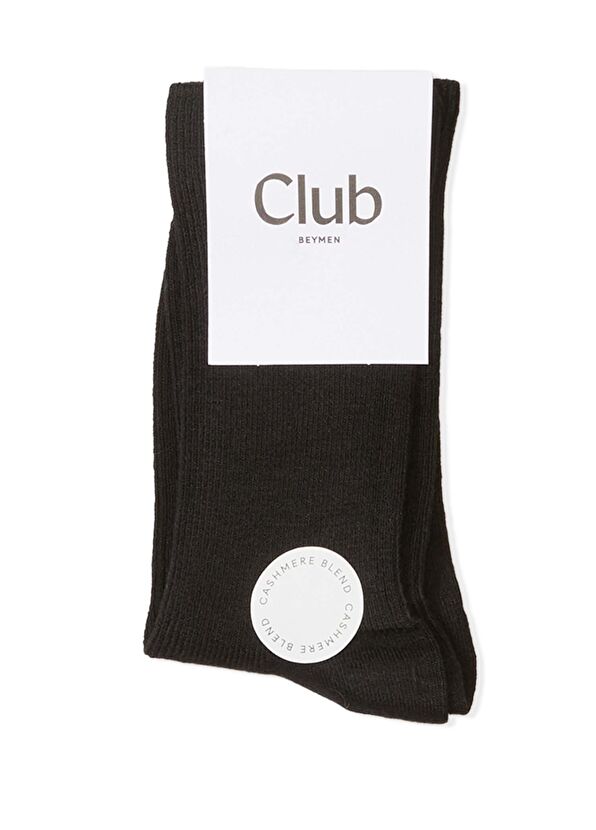 Beymen Club Black Women's Cashmere Blend Bamboo Socket Socks - 1