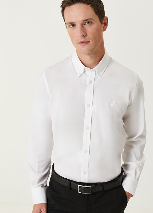 Beymen Club Custom Fit White Non-Iron Shirt - 2