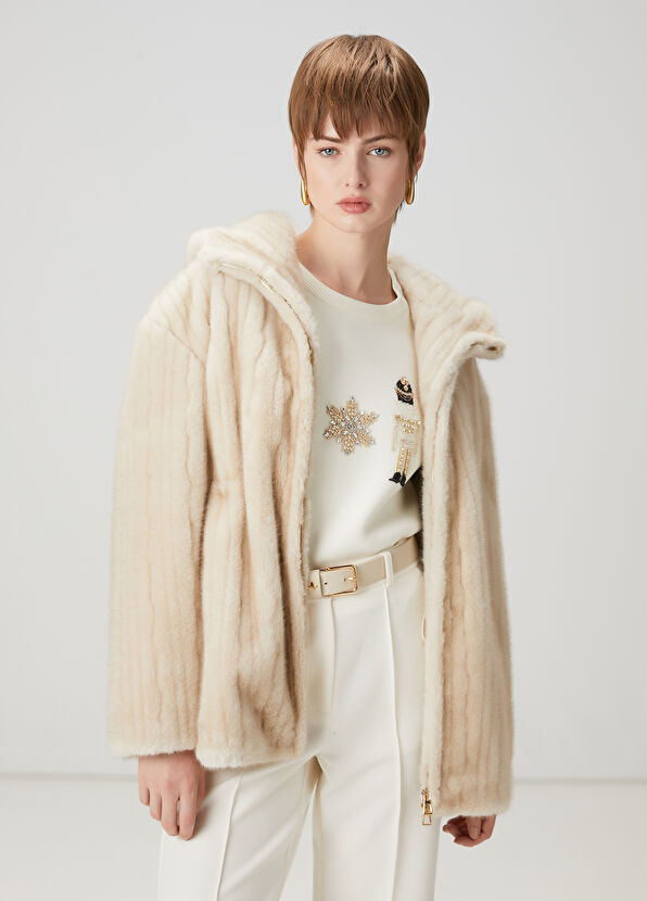 Beymen Club Bej Kapüşonlu Mont - 3