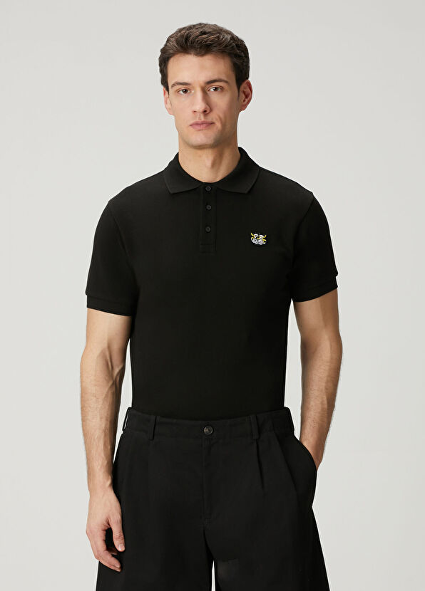 Kenzo Wild Tiger Slim Fit Black Polo T-Shirt - 1
