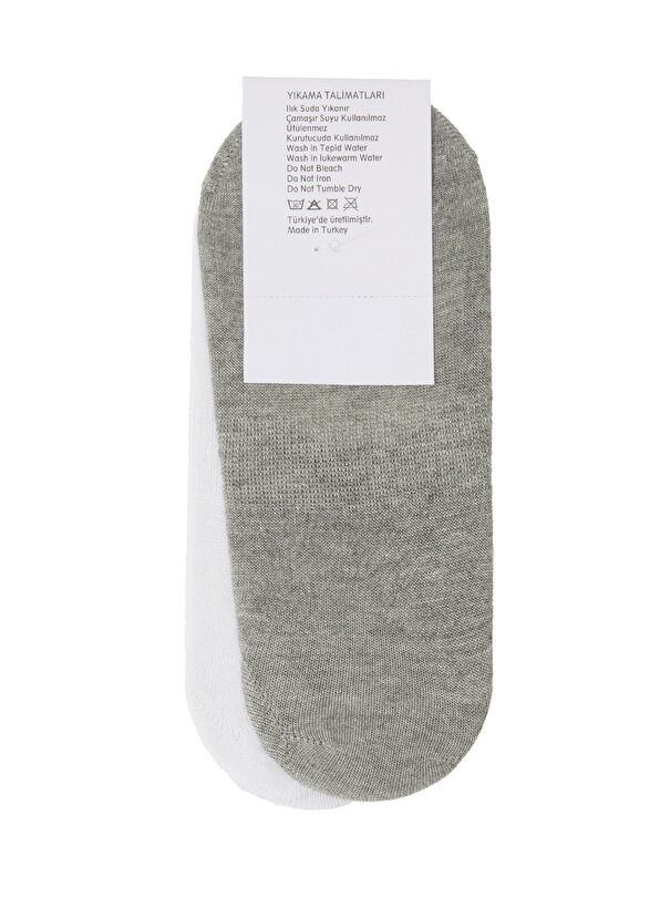 Beymen Club White Grey Women's Bamboo Socks Set - 2
