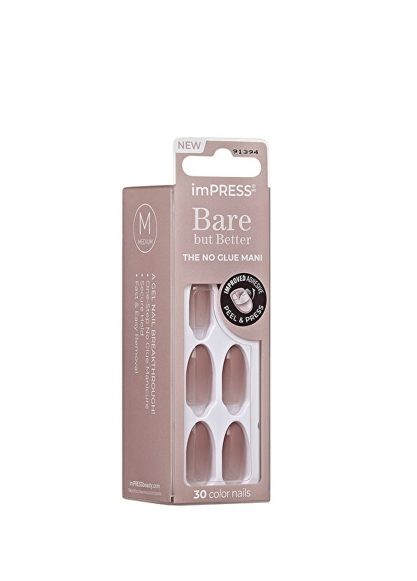 Impress Bare But Better Nude Ombre Self Adhesive Oval Long Fake Nail - 2