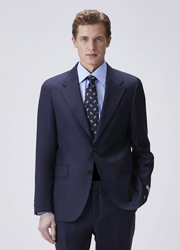 Drop 7 Lacivert Yün Takım Elbise - Görsel 5