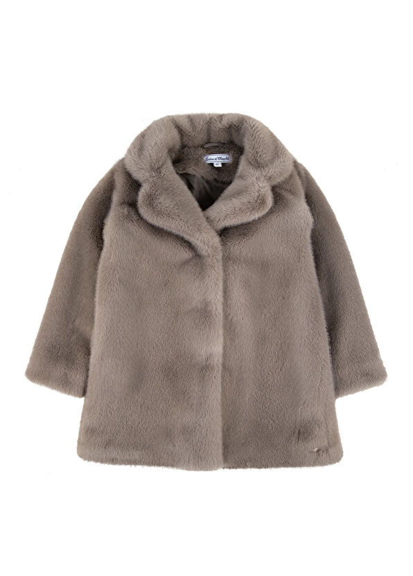 Tartine Et Chocolat Beige Plush Girl's Coat - 1