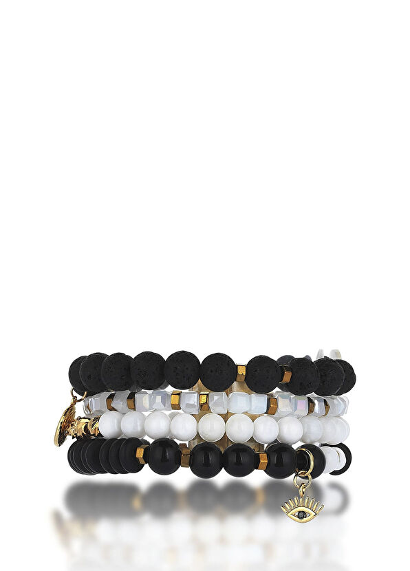 Gwelry Kate 24 Ayar Altın Kaplama Doğal Taş Kadın Bileklik  - 1