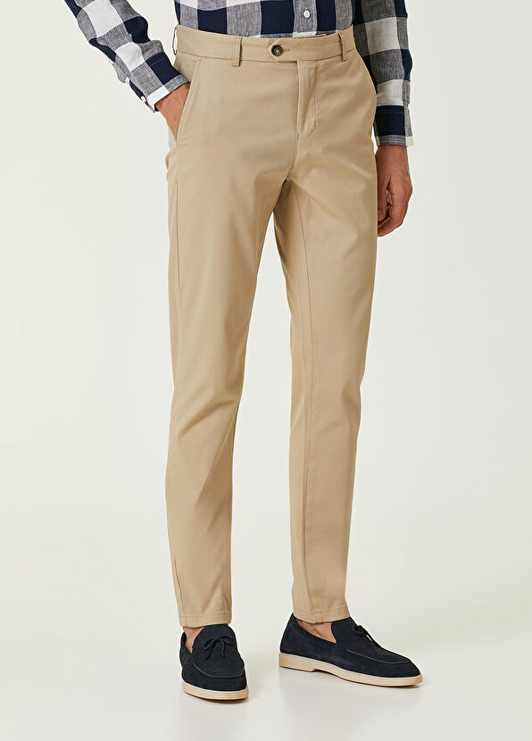 Beymen Club Slim Fit Beige Twill Sport Pants - 2