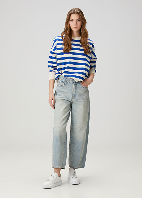 Beymen Club Mavi Ekru Çizgili Kazak - 3