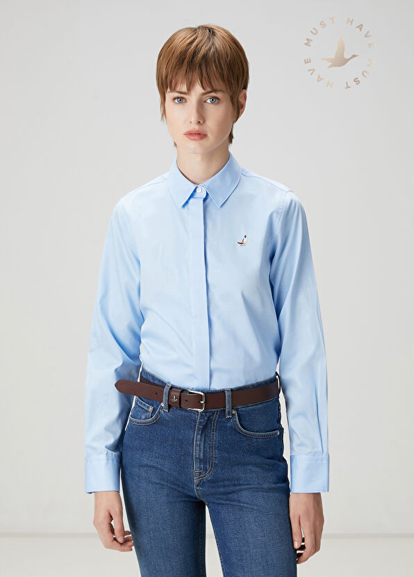 Beymen Club Mavi Basic Poplin Gömlek - 1