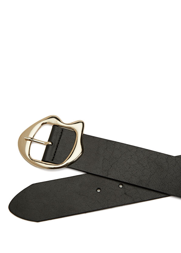 Beymen Club Black Amorph Buckle Women's Leather Belt - 2