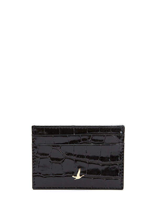 Beymen Club Black Crocodile Texture Women's Leather Cardholder - 1