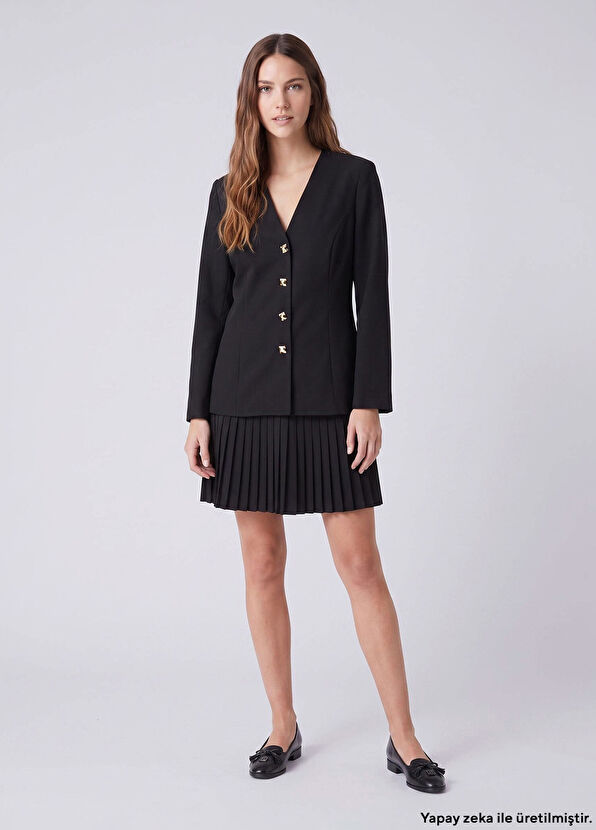Beymen Club Black Jacket Form Skirt Mini Dress - 1