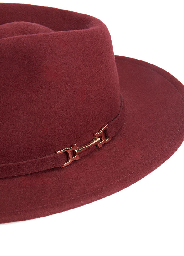 Beymen Club Burgundy Accessory Women's Fedora Wool Hat - 4