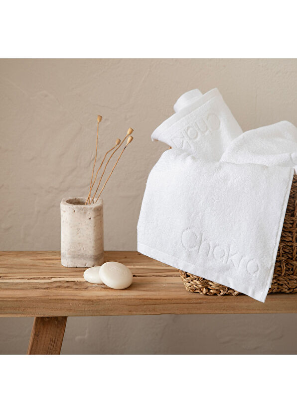 Chakra Solid White 3-Piece Towel Set 50x90 cm - 2