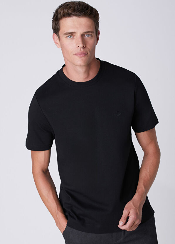 Beymen Club Basic Fit Black Compact Jersey T-Shirt - 1